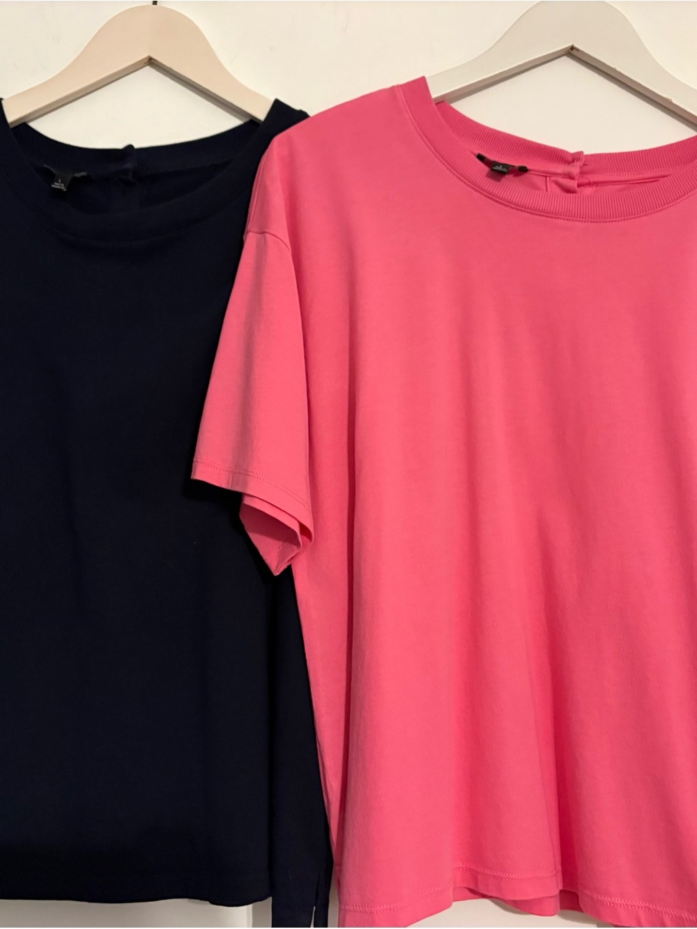 Talbots Short Sleeve Crewneck Tees - Navy and Hot Pink